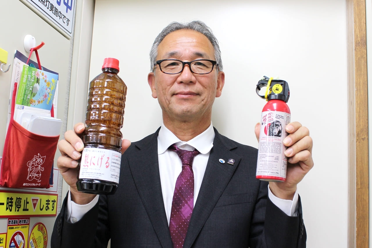 仙台で熊対策グッズを販売する壱岐産業の長谷川嘉宏（はせがわ・よしひろ）代表取締役